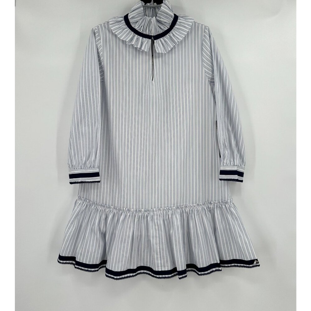 Tuckernuck Women's Grosgrain Trim Oxford Stripe Bouvier Dress sz S NWT - Picture 2 of 5